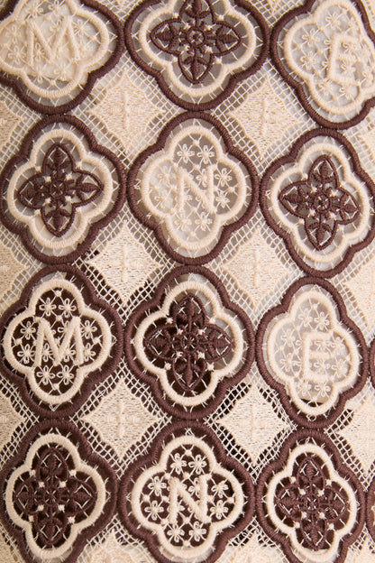 Chocolate Cream Luna Guipure Midi Dress