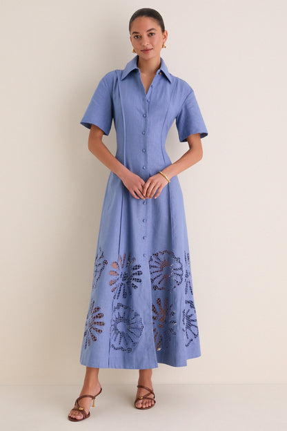 Delphinium Analise Shirt Midi Dress