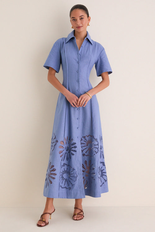 Delphinium Analise Shirt Midi Dress
