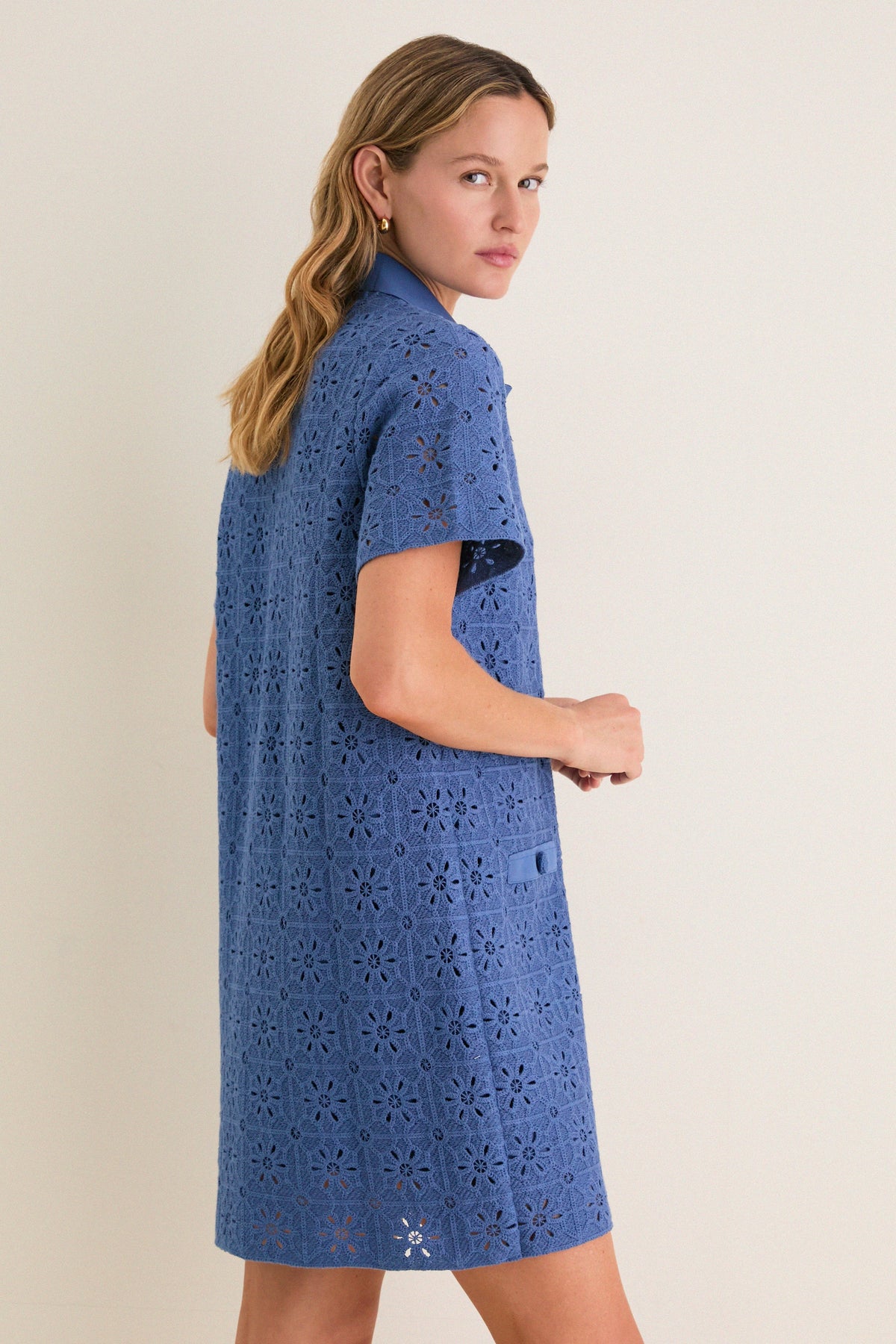 Allure Eyelet Tile Jeanine Shift Dress
