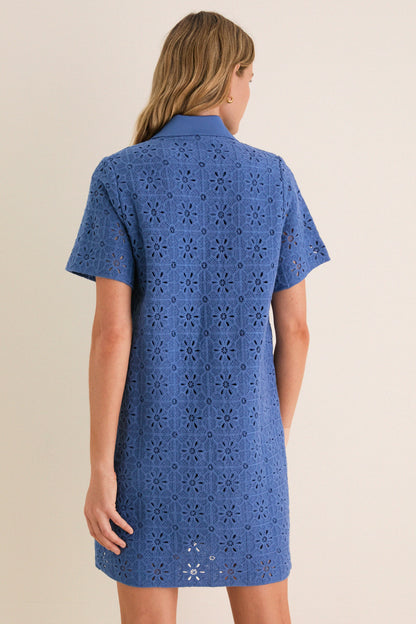 Allure Eyelet Tile Jeanine Shift Dress
