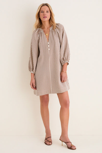 Brown Gingham Harlow Dress