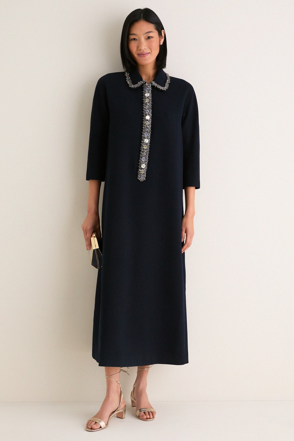 Navy Embellished Nicola Maxi Dress