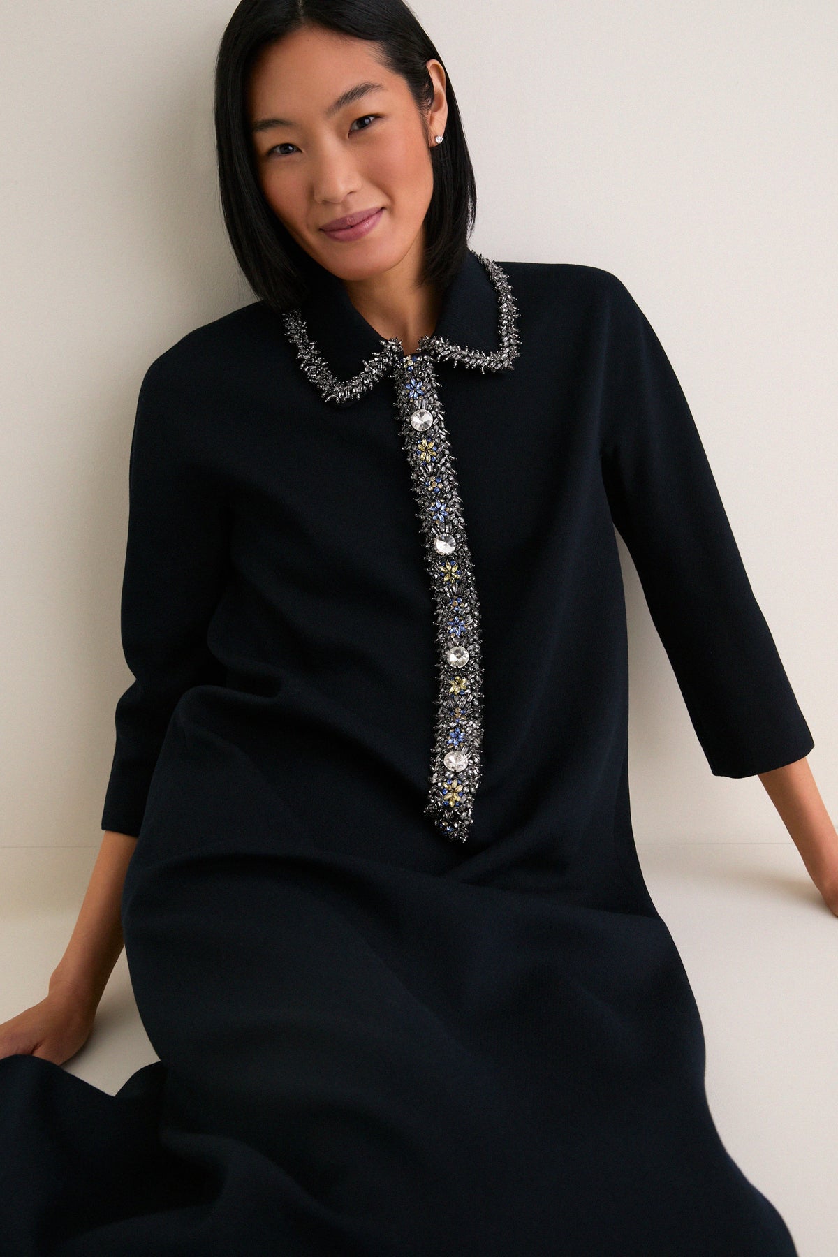 Navy Embellished Nicola Maxi Dress