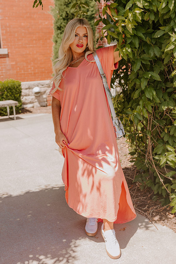 Just My Type T-Shirt Maxi In Peach Curves