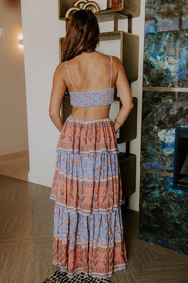 Feeling Boho Tiered Maxi Dress in Sky Blue