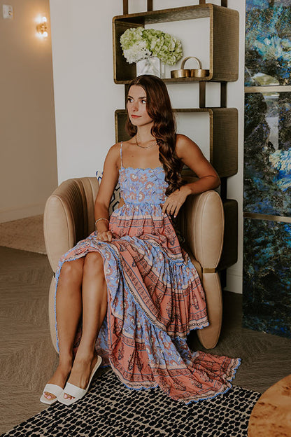Feeling Boho Tiered Maxi Dress in Sky Blue