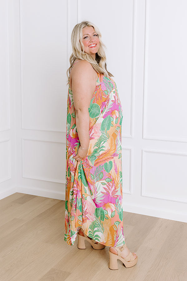 Tropical Cabana Chiffon Maxi Dress Curves