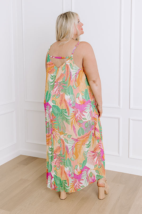 Tropical Cabana Chiffon Maxi Dress Curves