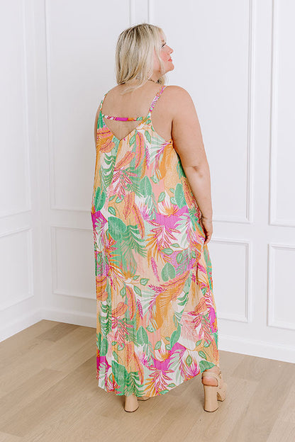 Tropical Cabana Chiffon Maxi Dress Curves
