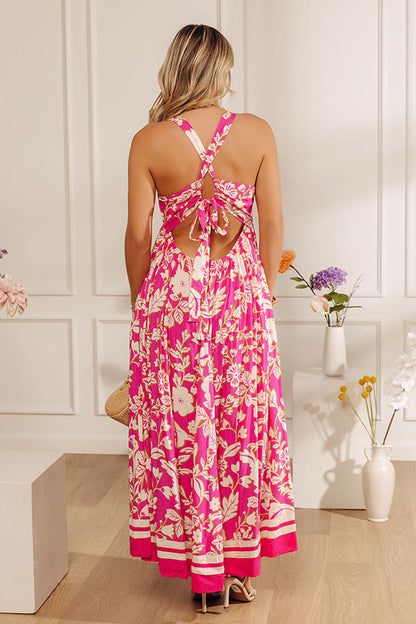 Vacay Villa Floral Maxi Dress in Pink