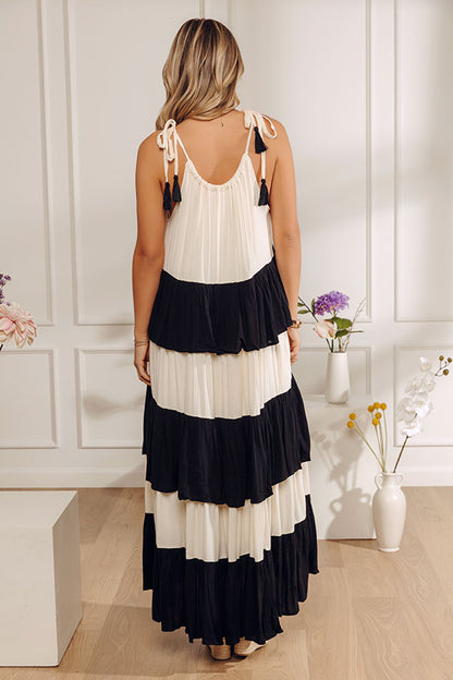 Darling in Stripes Tiered Maxi Dress