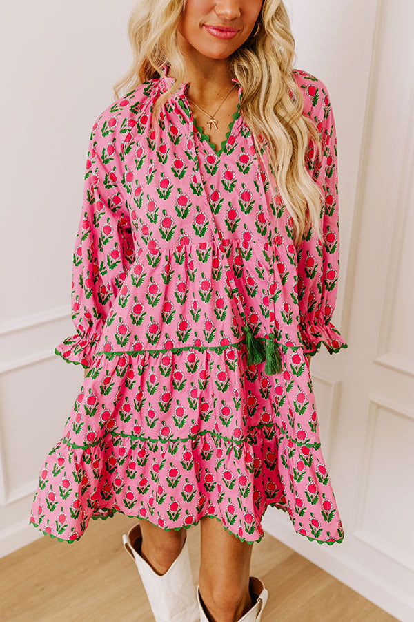 Playful Pursuits Floral Mini Dress in Pink