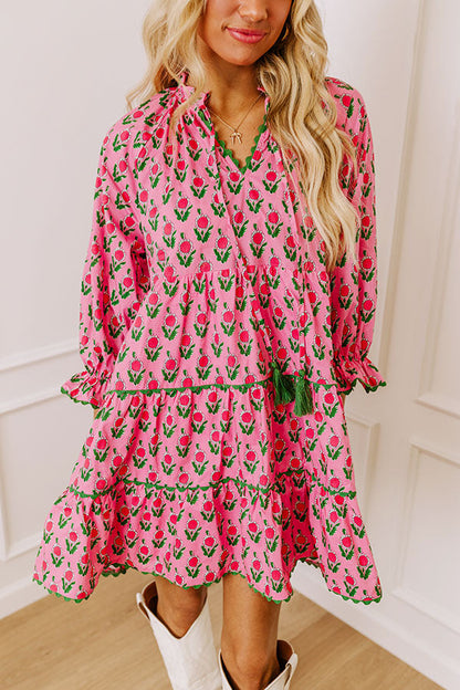 Playful Pursuits Floral Mini Dress in Pink