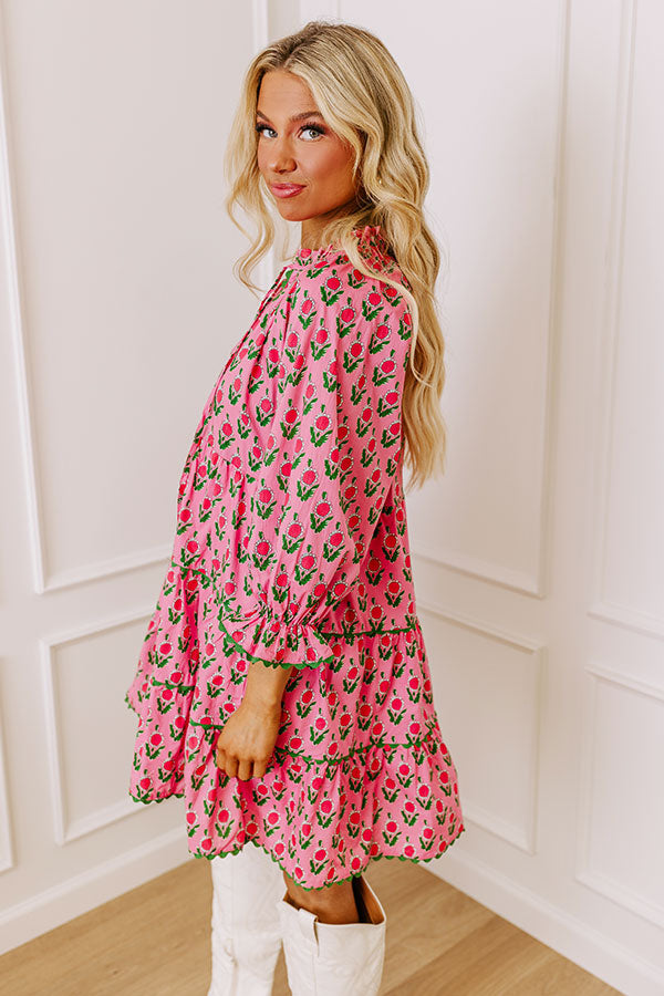 Playful Pursuits Floral Mini Dress in Pink