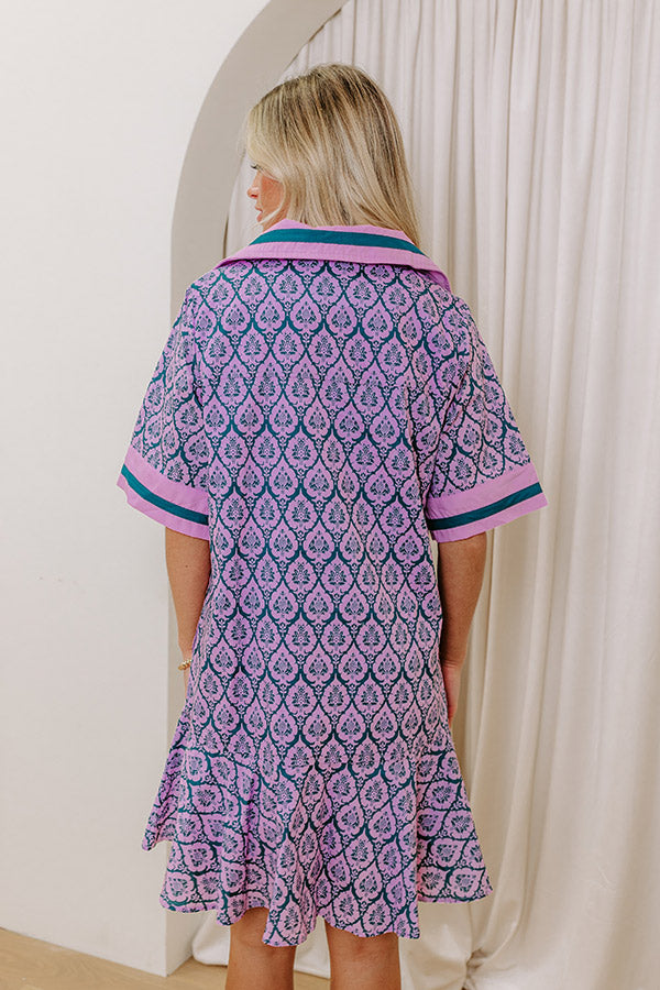 French Market Promenade Mini Dress in Violet