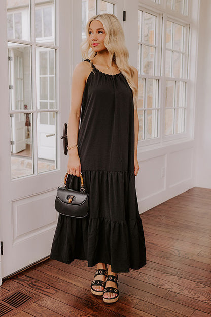 Feeling Giddy Maxi Dress in Black