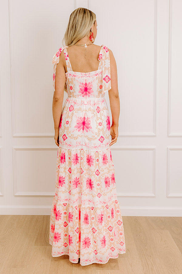 Garden Gala Floral Maxi Dress in Pink