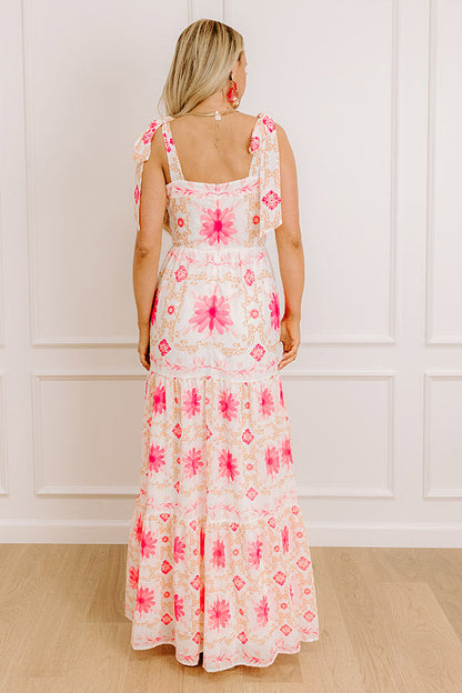 Garden Gala Floral Maxi Dress in Pink