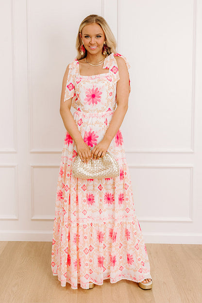 Garden Gala Floral Maxi Dress in Pink
