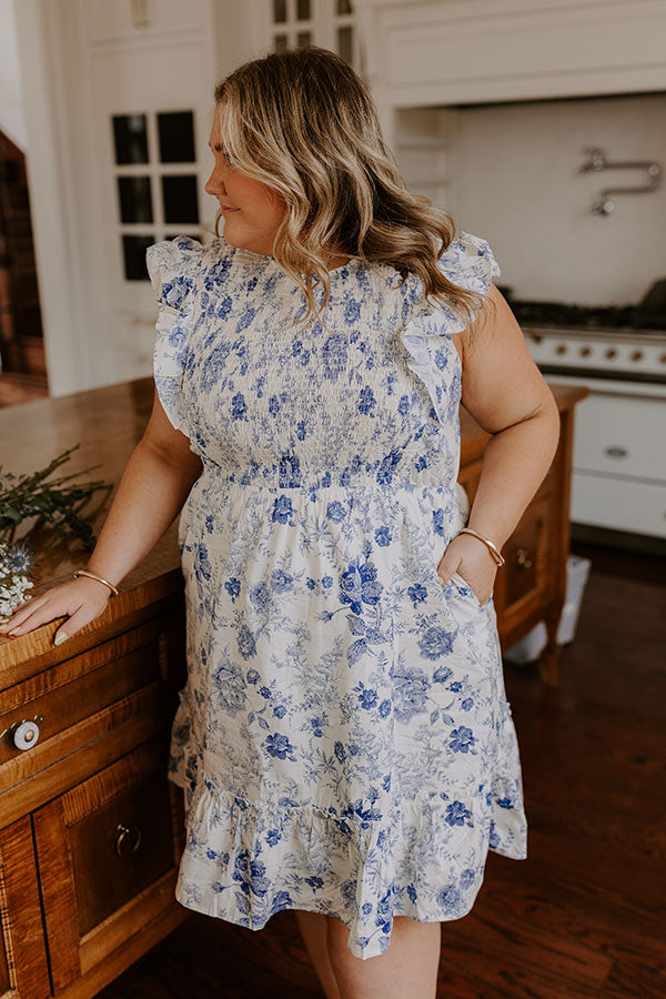 Whimsical Daydream Floral Smocked Mini Dress Curves