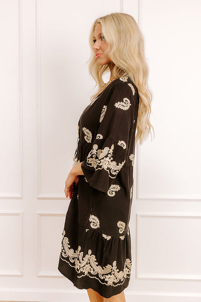 Bonding In Bali Embroidered Mini Dress