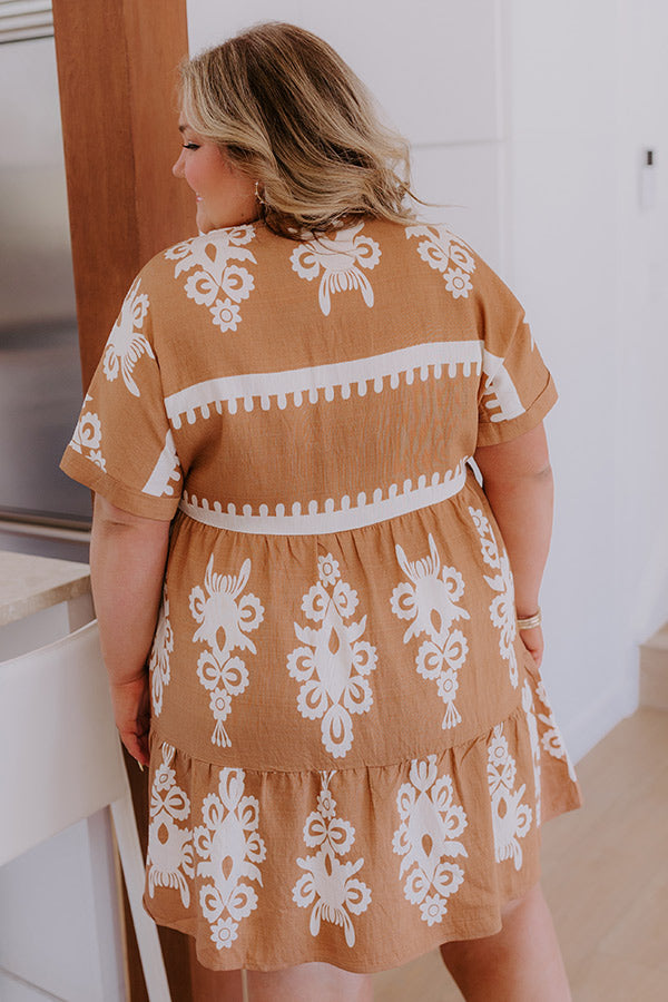Resort Chic Mini Dress in Camel Curves