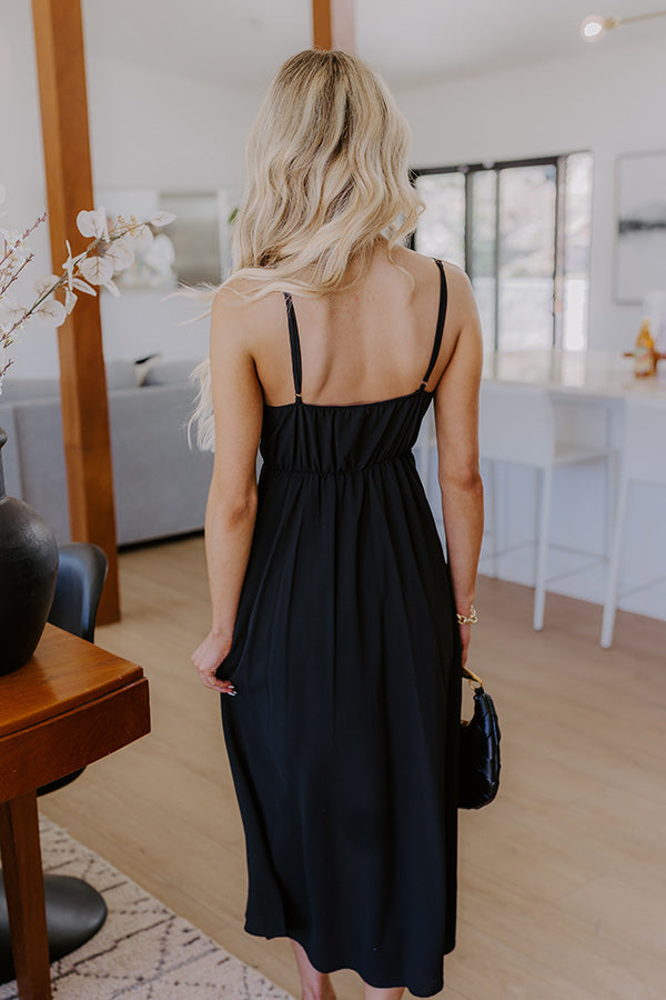 Cocktails First Midi Dress in Black