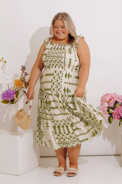 Sweet Smile Smocked Midi Dress Curves
