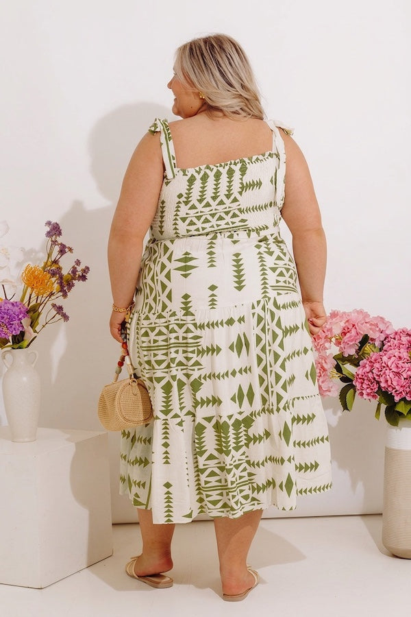 Sweet Smile Smocked Midi Dress Curves