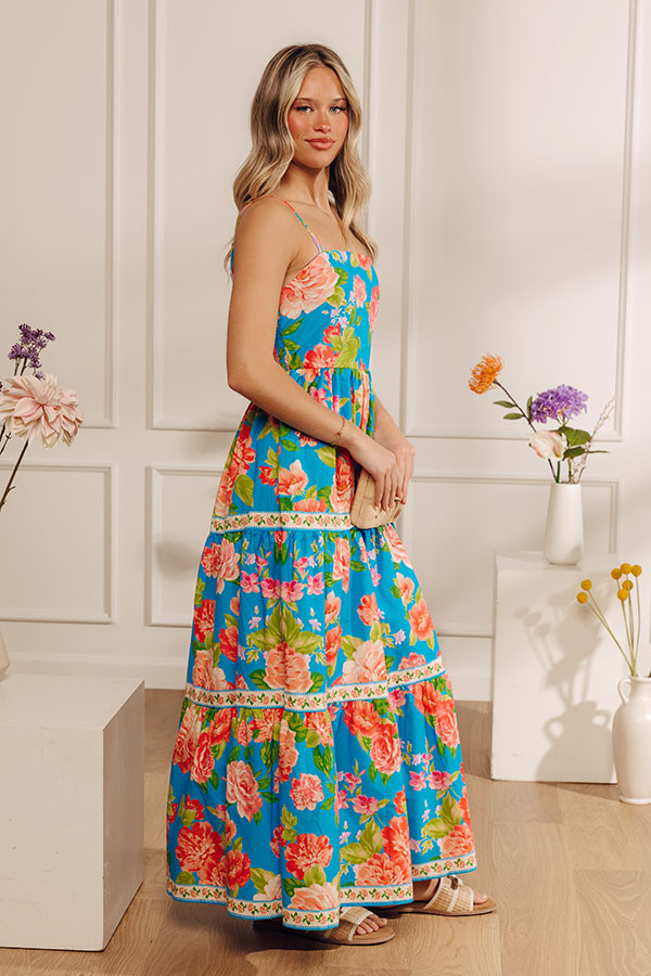 Peony Garden Party Tiered Midi Dress