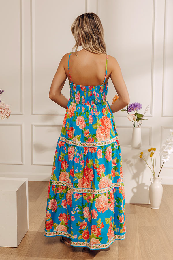 Peony Garden Party Tiered Midi Dress