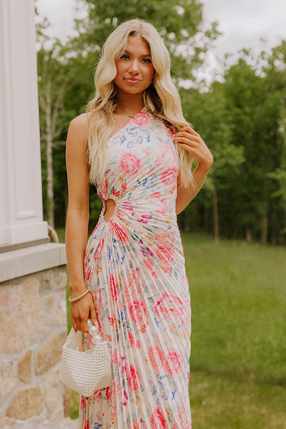Aways My Amour Pleated Floral Maxi Dress