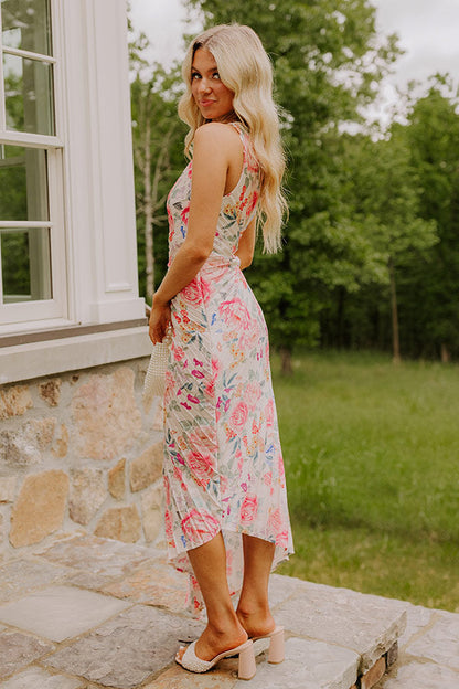 Aways My Amour Pleated Floral Maxi Dress