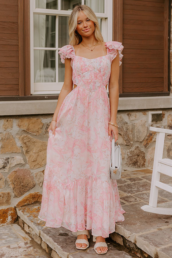 Romantic Notion Floral Cutout Maxi Dress