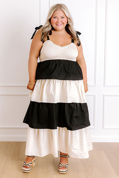 Formal Flair Tiered Midi Dress Curves