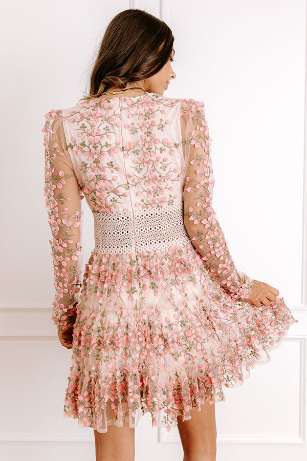 Garden Gathering Floral Embroidered Mini Dress