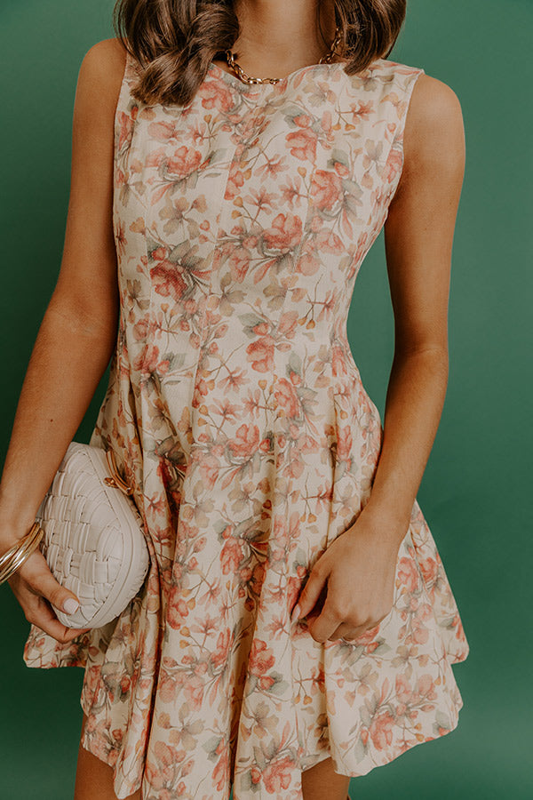 Heart Flutters Floral Denim Mini Dress