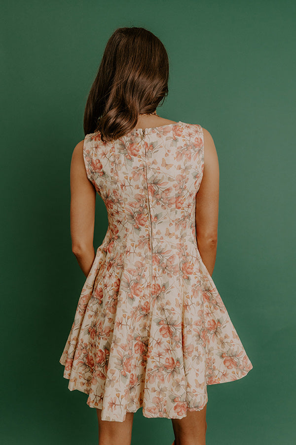 Heart Flutters Floral Denim Mini Dress