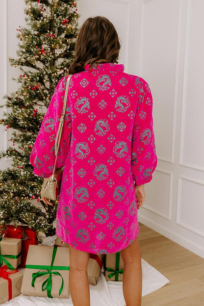 Heartfelt Harmony Floral Jacquard Mini Dress