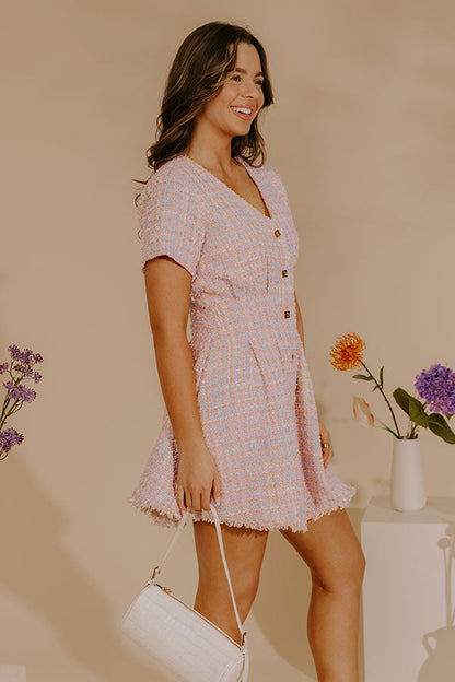 Charming Smile Tweed Mini Dress