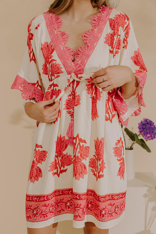 Petal Coast Floral Mini Dress in Pink