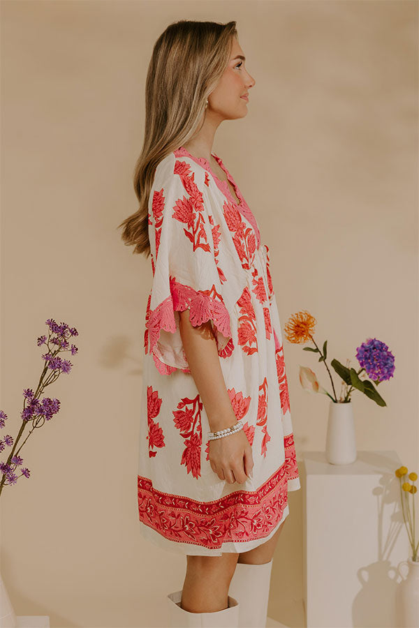 Petal Coast Floral Mini Dress in Pink