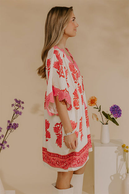Petal Coast Floral Mini Dress in Pink