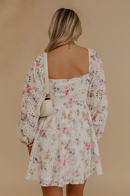 Amour in Bloom Floral Eyelet Mini Dress