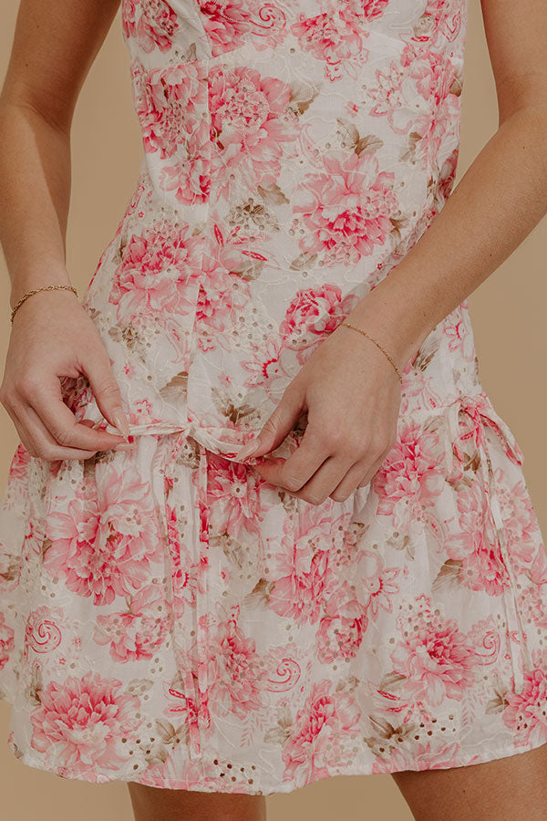 Sweet As Can Be Floral Eyelet Mini Dress