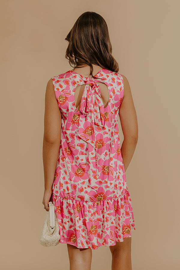 Evening Promise Floral Satin Mini Dress