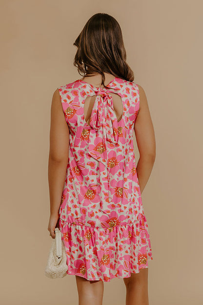 Evening Promise Floral Satin Mini Dress