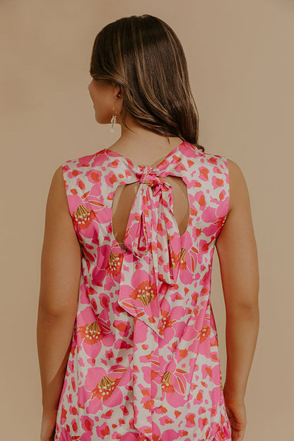 Evening Promise Floral Satin Mini Dress