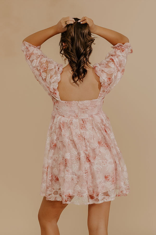 Secret Garden Floral Sequin Mini Dress